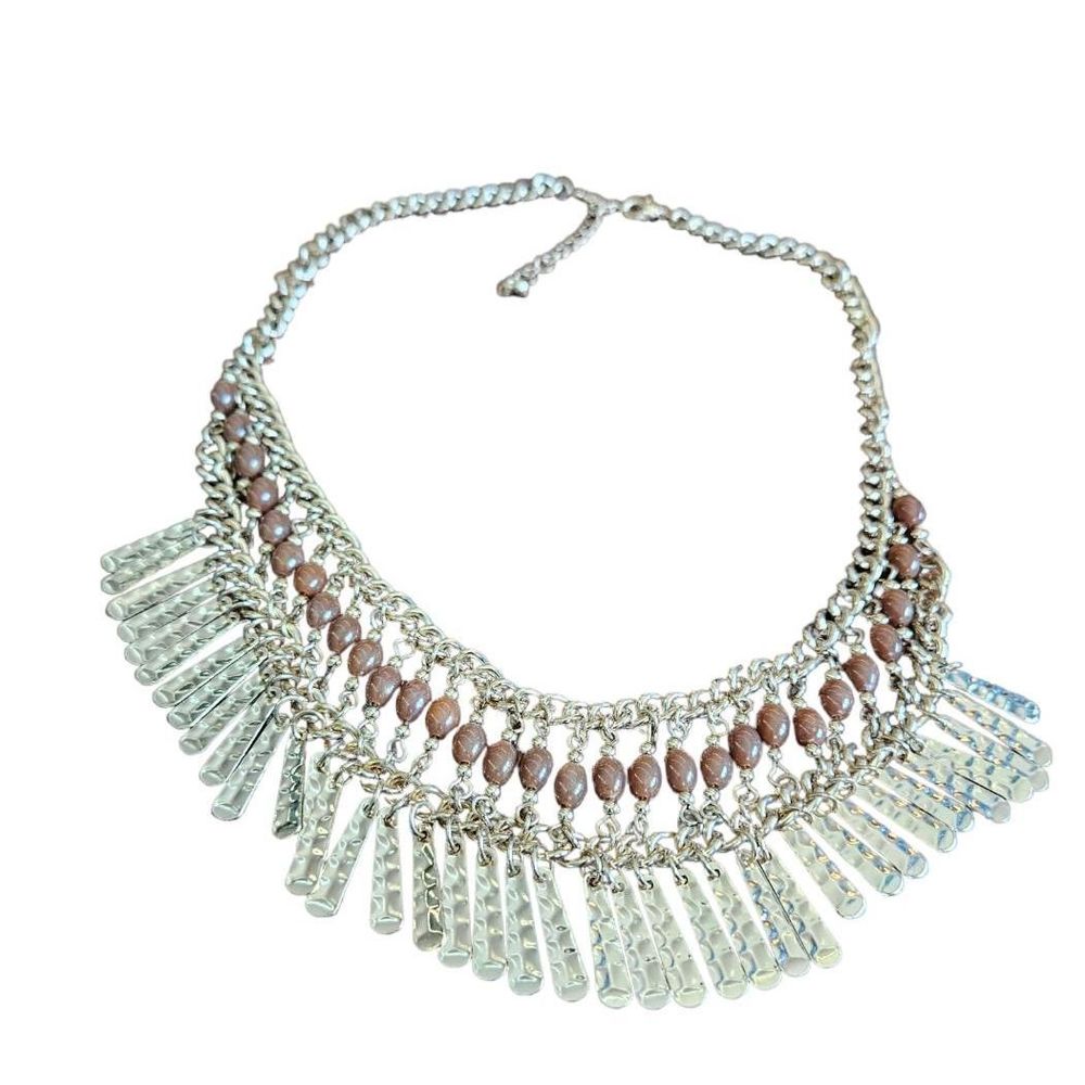 Gold Tone Beaded Icing Chocker Necklace